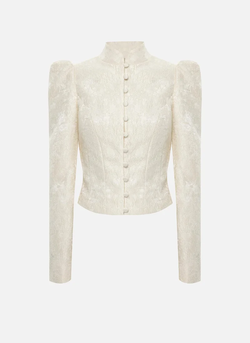 ليتشي جاكيت جاكار ضيق بأكتاف عريضة